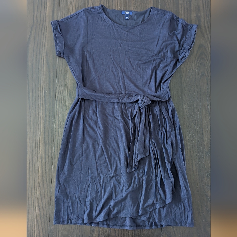 Chaps | Viscose Navy Short Sleeve Dress